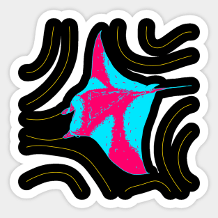 Reef manta (Mobula alfredi) Sticker